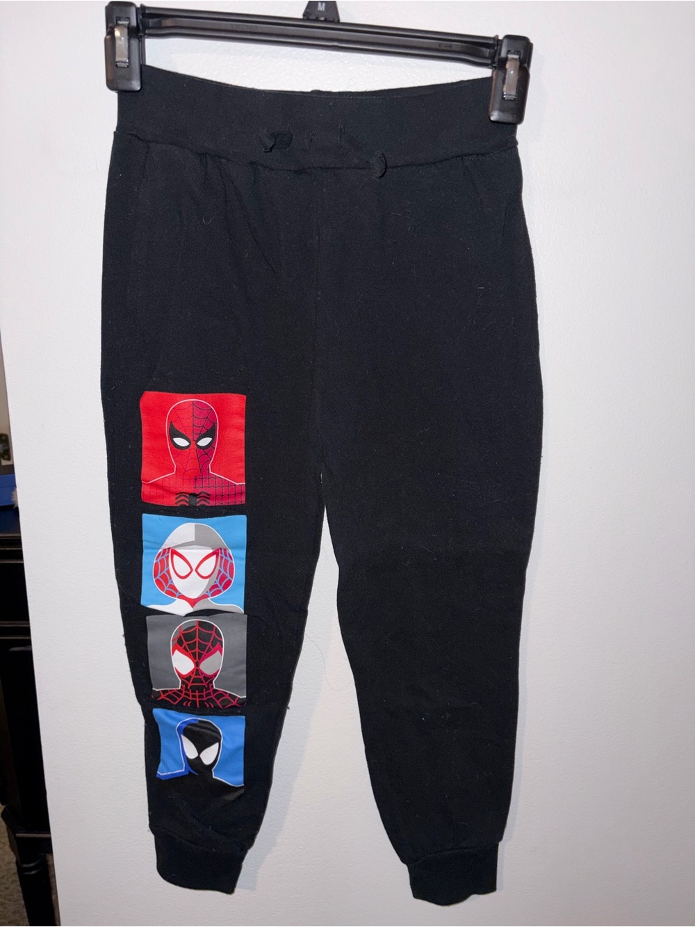 Kids Black Spider-Man Graphic Jogger Pants